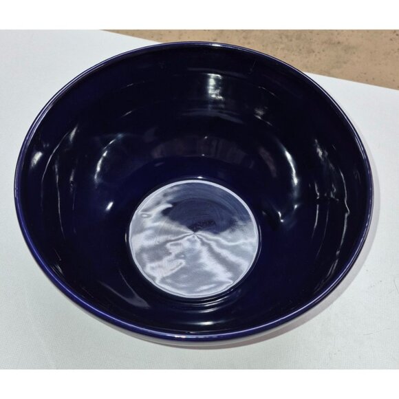 Ceramic Mixing Bowl Light Blue Speckled Heavy Stoneware Navy - Picture 3 of 6